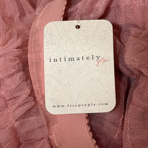 Free People Intimately Return Of The Ruffle Maxi Sheer Skirt Size M Rose Tiered - Picture 12 of 14